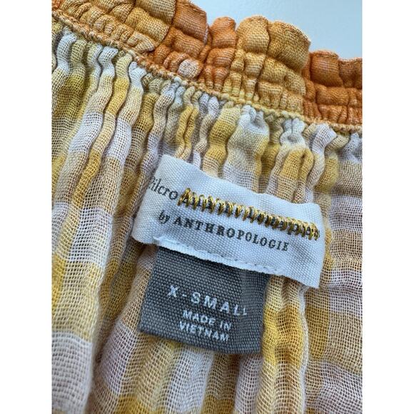 Anthropologie Pilcro Bette Babydoll Top XS Orange Flowy Peasant Gauzy Milkmaid - Picture 8 of 16
